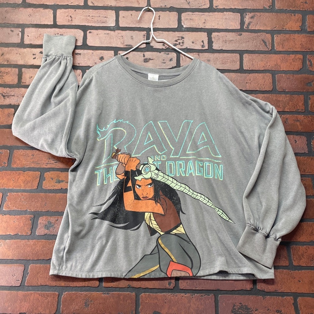 Disney Raya And The Last Dragon Grey Graphic Sweatshirt W-2XL